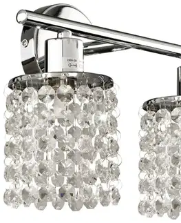 Dvojitá chromová nástěnná lampa s bílými krystaly Royal