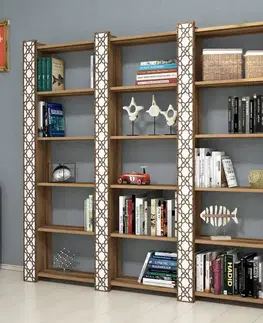 Knihovna City 3 - Walnut, White