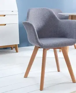 Estila Designová retro židle Copenhagen šedá