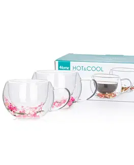 4Home Termo sklenice na cappuccino Blossom Hot&Cool, 270 ml, 2 ks