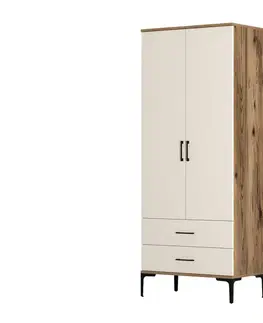 Šatní skříň Kumsal T - Walnut, Cream