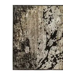 Estila Moderní velký žinylkový obdélníkový koberec Arleth s mramorovým vzorem v hnědo černé kombinaci 300 cm