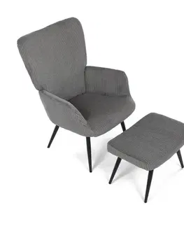 Relaxační křeslo s podnožkou L7285 GREY6, šedá