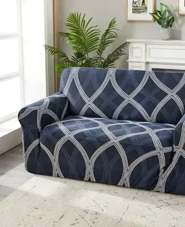 4Home Napínací potah na dvojkřeslo Elegant modrá, 145-185 cm + povlak na polštářek zdarma, 145-185 cm