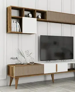 Televizní stěna Milen Walnut and White