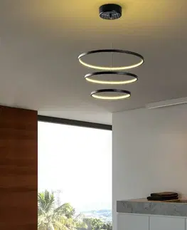 Závěsný LED lustr Simit - 13697, černá