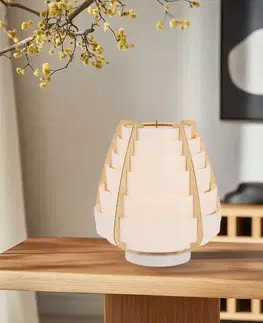 Stolní lampa béžová dřevo+plast Nagoja Ledea