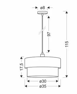Závěsná lampa Arezzo černá 1x60W E27 černá+olivové stínidlo