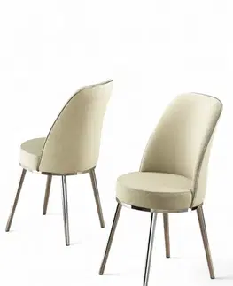 Sada židlí (2 kusy) Pefa - Cream, Chrome