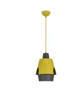 Závěsná lampa žlutá/šedá E27 Falun Ledea