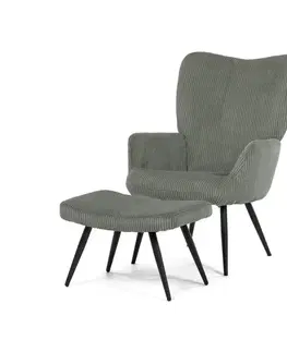 Relaxační křeslo s podnožkou L7285 GRN6, zelená
