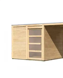 Dřevěný zahradní domek QUBIC 1 s přístavkem 240 Lanitplast