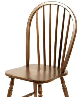 Estila Rustikální dřevená jídelní židle Felicita hnědé barvy se zaobleným opěradlem 88cm