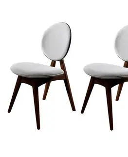 Sada jídelních židlí Touch Cream and Walnut, 2 ks
