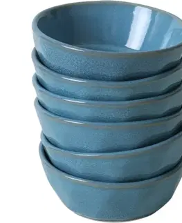 Sada 6 kameninových misek Facetta 12 cm, tyrkysová