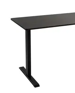 Estila Moderní černý psací stůl Vancouver s výškově nastavitelnými kovovými nohami a melaminovou deskou 140 cm