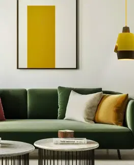 Závěsná lampa žlutá/šedá E27 Falun Ledea