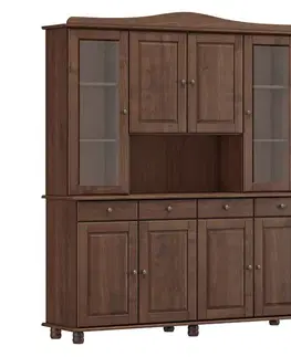 Příborník s nástavcem 4 dveře RUBI tmavě hnědá