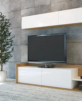 TV stěna / Sestava pod TV Kale - Teak, White