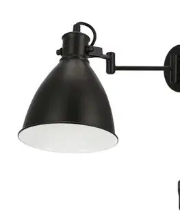 Nástěnná lampa černá nastavitelná 1xE27 Espera