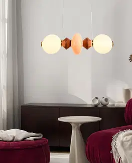 FLORES lampa wisząca mosiężny+brązowy+pomarańczowy poz.15W LED 3000K klosz biały