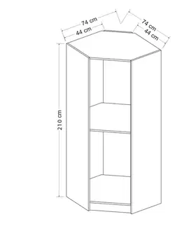 Šatní skříň Kale Plus 1 Anthracite - 210