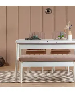 Lavice Vina Bench White, Stone