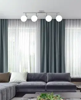 Stropní lampa Ghost saténová 4x40W g9 stínidlo bílá