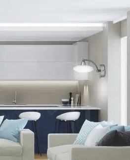 Nástěnná lampa 1X40W G9 saténový nikl+bílé sklo ELISA