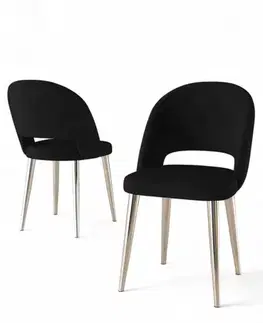 Sada židlí (6 kusů) Pane - Black, Chrome