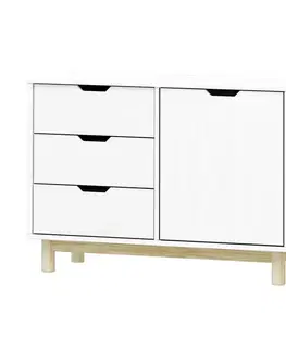 Komoda 1 dveře + 3 zásuvky BONITO 2 bílý lak