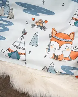 4Home Dětské bavlněné povlečení do postýlky Indian fox, 100 x 135 cm, 40 x 60 cm