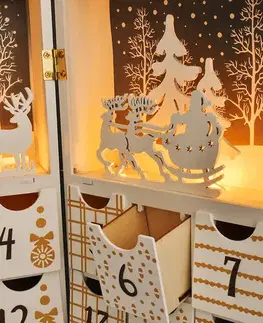 Solight LED adventní kalendář - kniha, 8x LED, 40x30cm, 2x AAA
