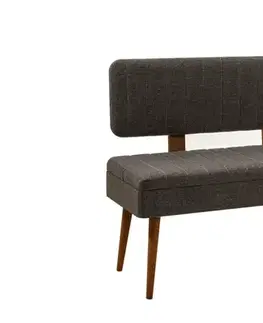 Jídelní set s rozkládacím stolem a židlemi (6 kusů) Vina - Walnut, Anthracite
