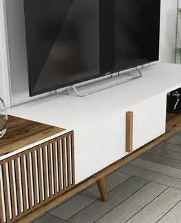 Televizní stěna Milen Walnut and White