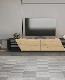 TV stolek Rhodes - Anthracite, Oak
