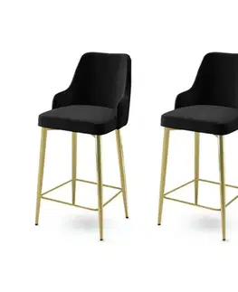 Sada barových židlí Enox Black and Gold, 2 ks, 2 ks