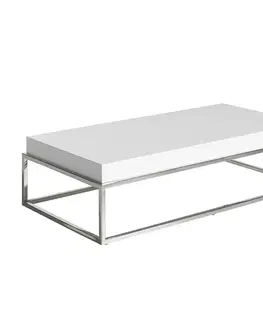 Estila Moderní konferenční stolek Forma Moderna obdélníkový chromový 123cm