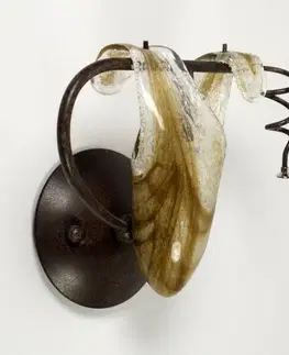 Nástěnná lampa s patinovaným skleněným stínidlem G9 40W L&H Magma