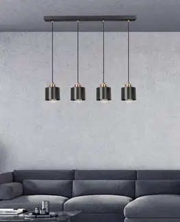 Závěsná lampa černá 4xE27 Olena