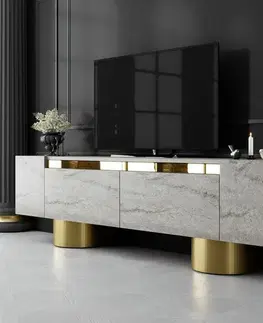 Televizní stolek Bohem Travertine and Gold