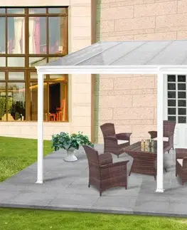 Hliníková pergola 4,35x3 m WALL 43 bílá Lanitplast