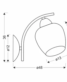 MERRA černá nástěnná lampa 1x40W E27 jantarové stínidlo