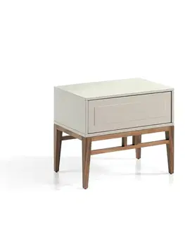 Estila Designový noční stolek Forma Moderna s dřevěnými nožičkami 60cm