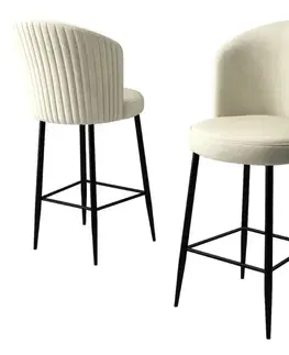 Bar Stool Set (6 Pieces) Fora - Cream, Black