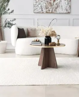 Konferenční stolek Mushroom - Gold, Walnut v2