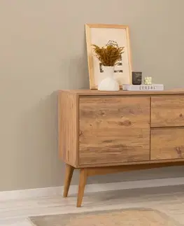 Set s rozkládacím stolem, židlemi a konzolou (6 kusů) Vina 01 0900 - Atlantic Pine, Stone