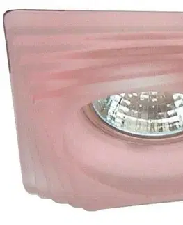 Růžové čtvercové skleněné stropní svítidlo SS-01