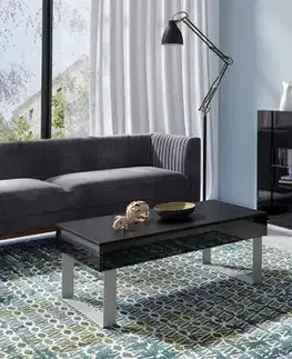 ArtGiB TV stolek 150 CALABRINI C-12 | černá/černý lesk