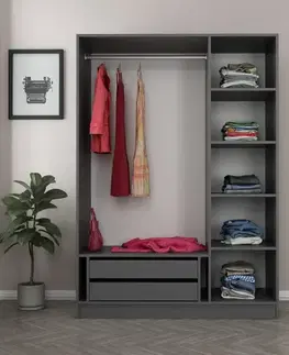 Šatní skříň Kale Anthracite Black - 2272